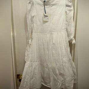 Charming White Kids Casual Dress